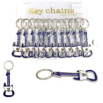 El Salvador Flag Guitar Keychain & Bottle Opener | Salvadoran Souvenir Key Ring