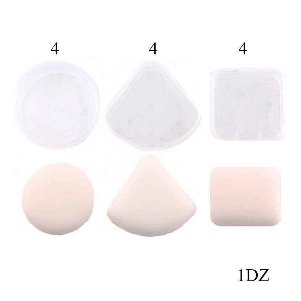 Pressed Powder Puff – 3 Shapes (Circle, Cone & Rectangle)