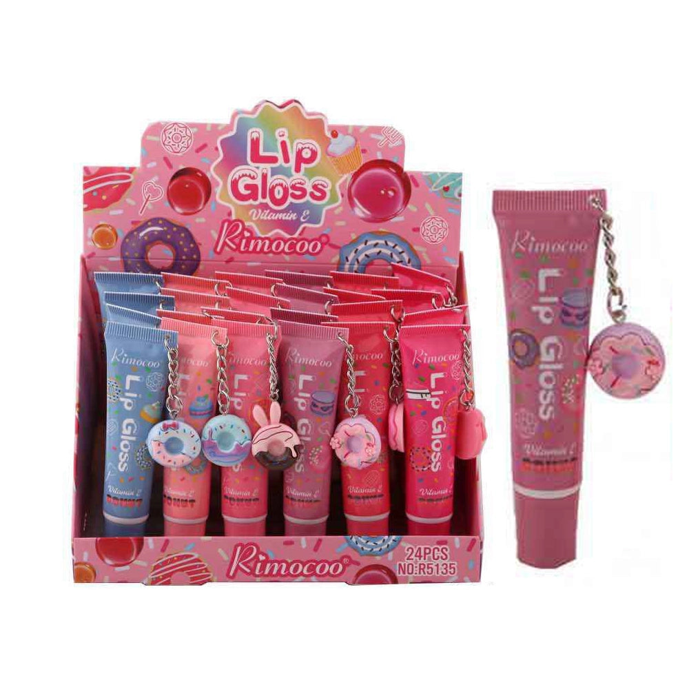 Gorgeous Squeeze Tube Lip Gloss with Charm Keyring (R5135)