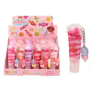 Candy Swirl Lip Gloss with Keychain Charm (R1931)