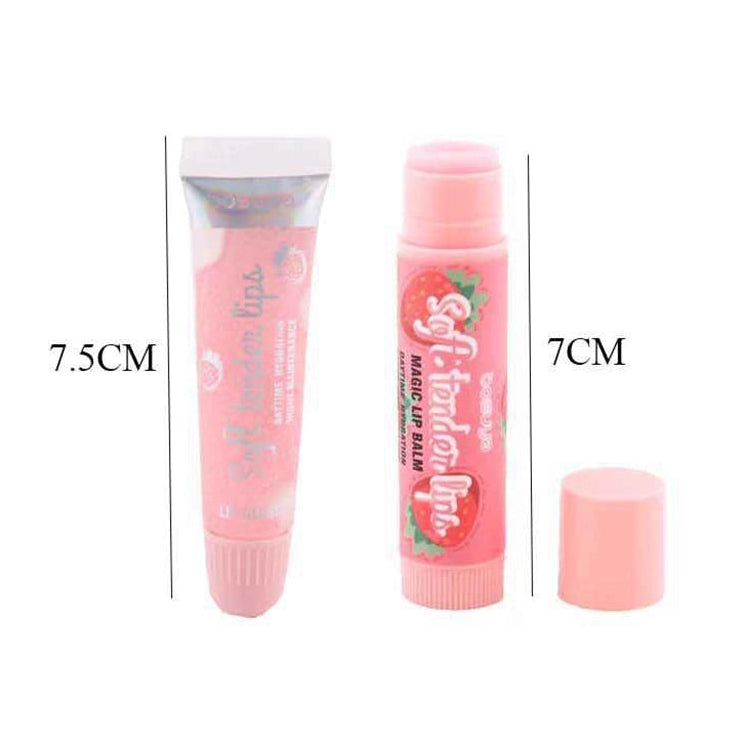 Soft Tender Lips - Strawberry Lip Gloss & Magic Lip Balm Duo 24pc Dispay (DNV-3226)
