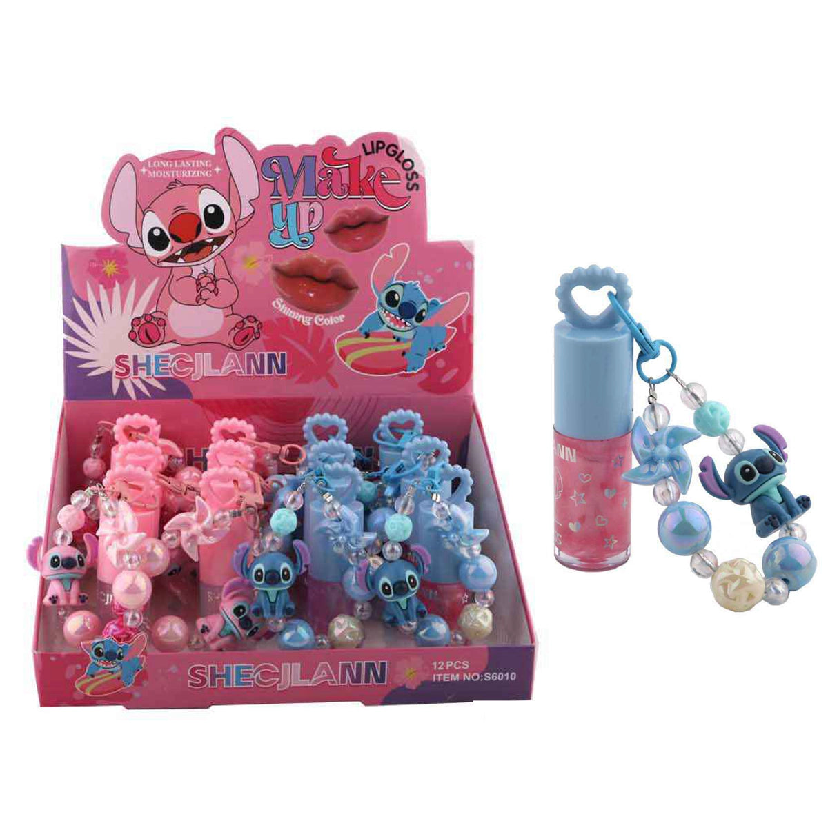 Cute Blue Alien Themed Lip Gloss Keychain (DNV-3292)