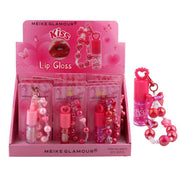 Kiss Lip Gloss Keychain - 9cm Beaded Charm Accessory (DNV-3455)