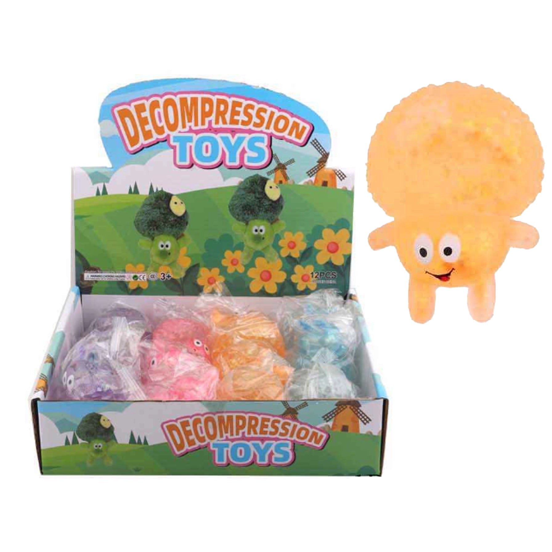 12-Piece Cute Mushroom Squishy Stress Ball Set – Squeezable Decompression Fidget Toys for Kids & Adults (9cm x 7cm) (DNV-3499)