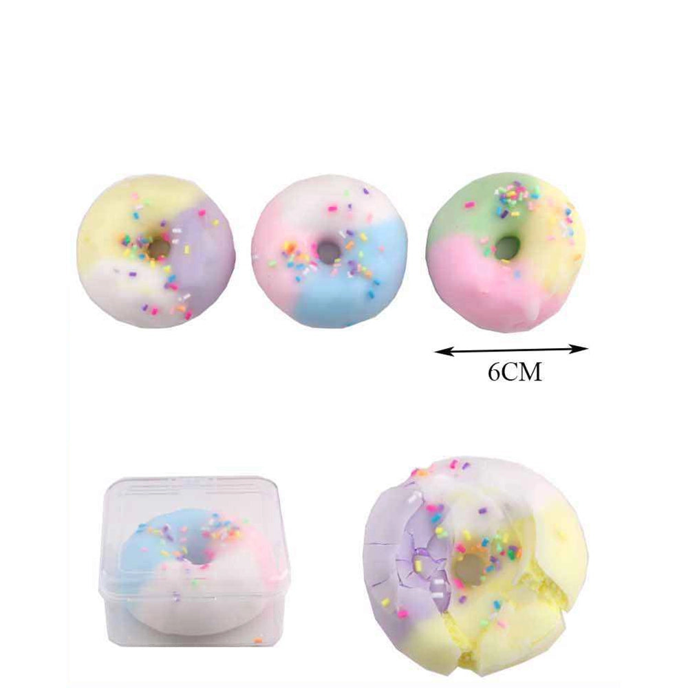 Crispy Crust Donut Squishy Toy (12-Pack Bulk Box) – 6cm Pastel Sprinkles Sensory Stress Relief Ball, Crunchy ASMR Fidget Toy for Kids & Adults (DNV-3622)
