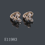 E11983 - 18K Rose Gold Plated Butterfly Cubic Zirconia Huggie Hoop Earrings