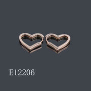 E12206 - Rose Gold Plated Heart Huggie Hoop Earrings | Minimalist Love Jewelry Gift for Her