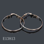 E13813 - 20mm Elegant Textured Gold-Plated Hoop Earrings | Lightweight Diamond-Cut Gold Hoops for Women