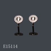 E15114 - 18K Gold Plated Virgin Mary Huggie Hoop Earrings | Cubic Zirconia Religious Medallion Jewelry