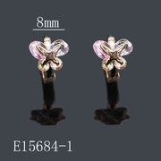 E15684-1 - 18K Gold Plated Butterfly Huggie Hoop Earrings – Pastel CZ Crystal Jewelry for Women & Girls (8mm)