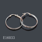 E16033 - 18K Rose Gold Plated | 20mm | Ribbed Hoop Earrings | Textured Medium Gold Hoops