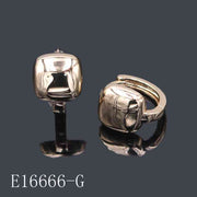 E16666 - 18K Gold Plated Chunky Square Huggie Hoop Earrings | Small Geometric Statement Earrings for Women