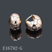 E16792 - Gold Plated Chunky Huggie Hoop Earrings – Polished Ball Huggies for Women