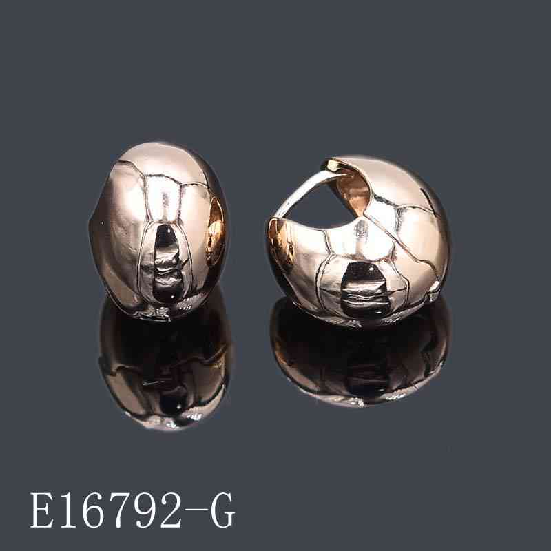 E16792 - Gold Plated Chunky Huggie Hoop Earrings – Polished Ball Huggies for Women