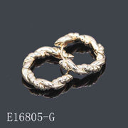 E16805 - Gold Plated Twisted Rope Hoop Earrings – Chunky Huggie Hoops for Women
