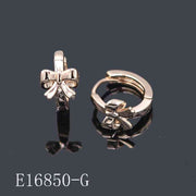E16850 - Gold Plated Ribbon Bow Huggie Hoop Earrings | Cute Coquette Mini Hoops for Women & Girls