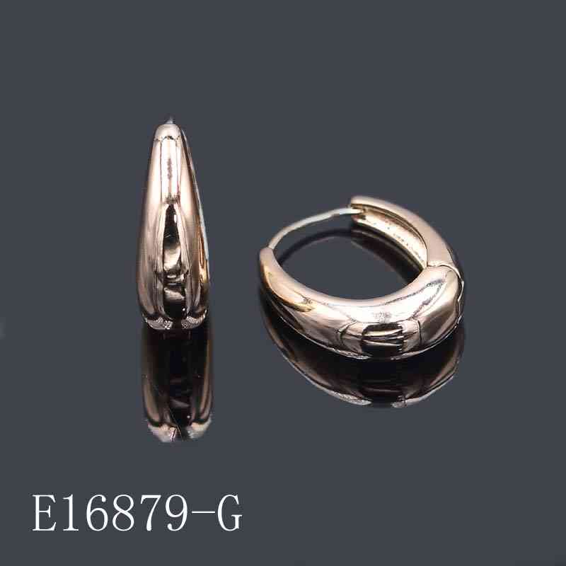 E16879 - 18K Gold Plated Chunky Teardrop Huggie Hoop Earrings for Women | Waterdrop Oval Creoles