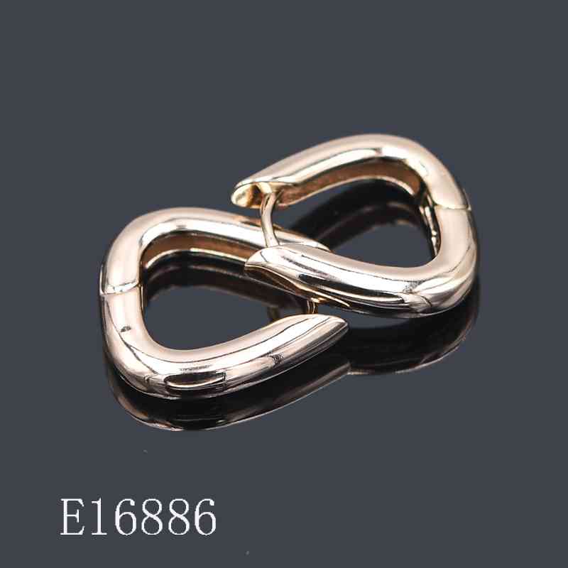 E16886 - 18K Gold Plated Soft Geometric Huggie Hoop Earrings | Modern Chunky Triangle Hoops for Women