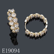E19094 - 18K Gold Plated Heart Cut Cubic Zirconia Hoop Earrings – Sparkling CZ Huggie Hoops for Women