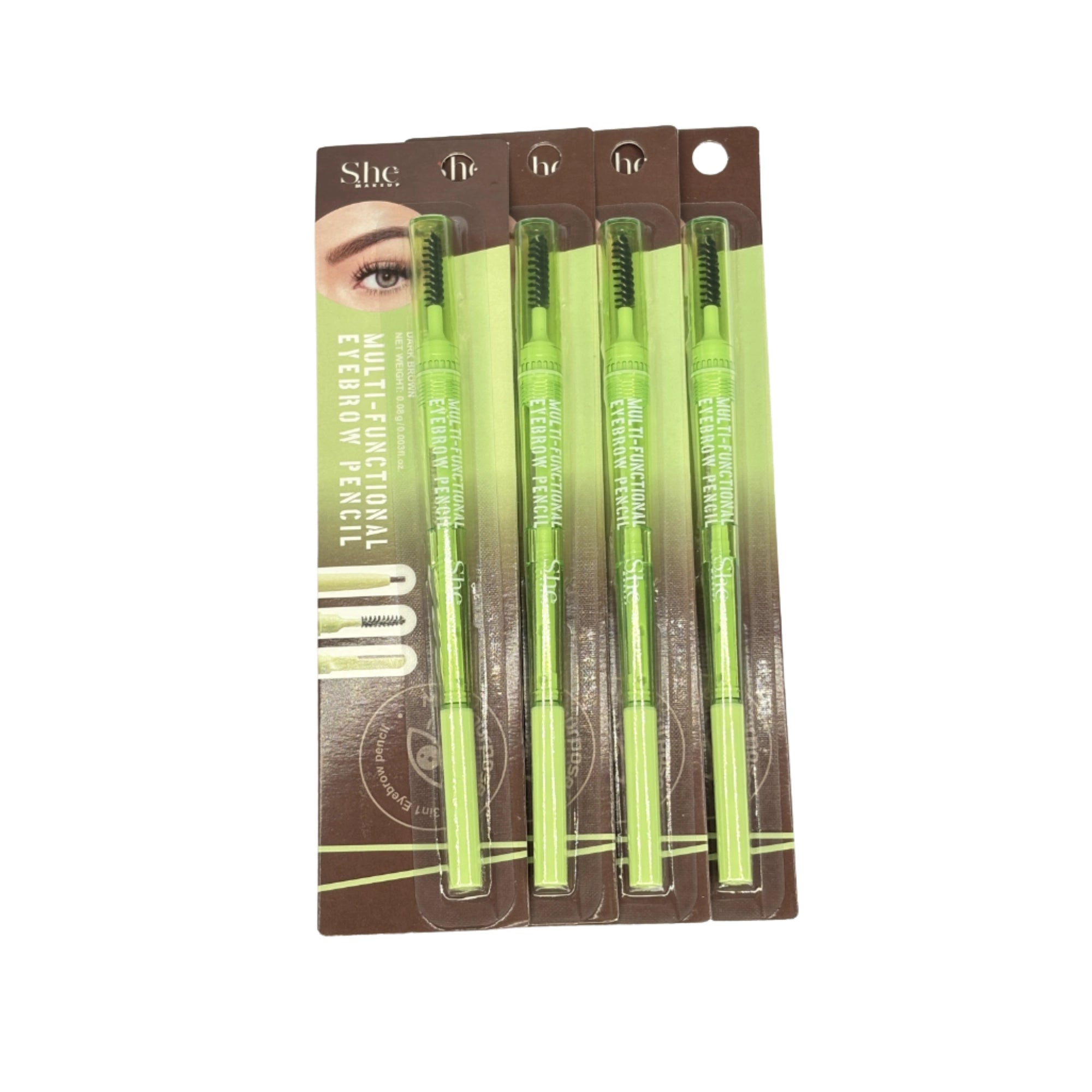 S.HE - Eyebrow Pencil with Brush and Razor (Dark Brown)