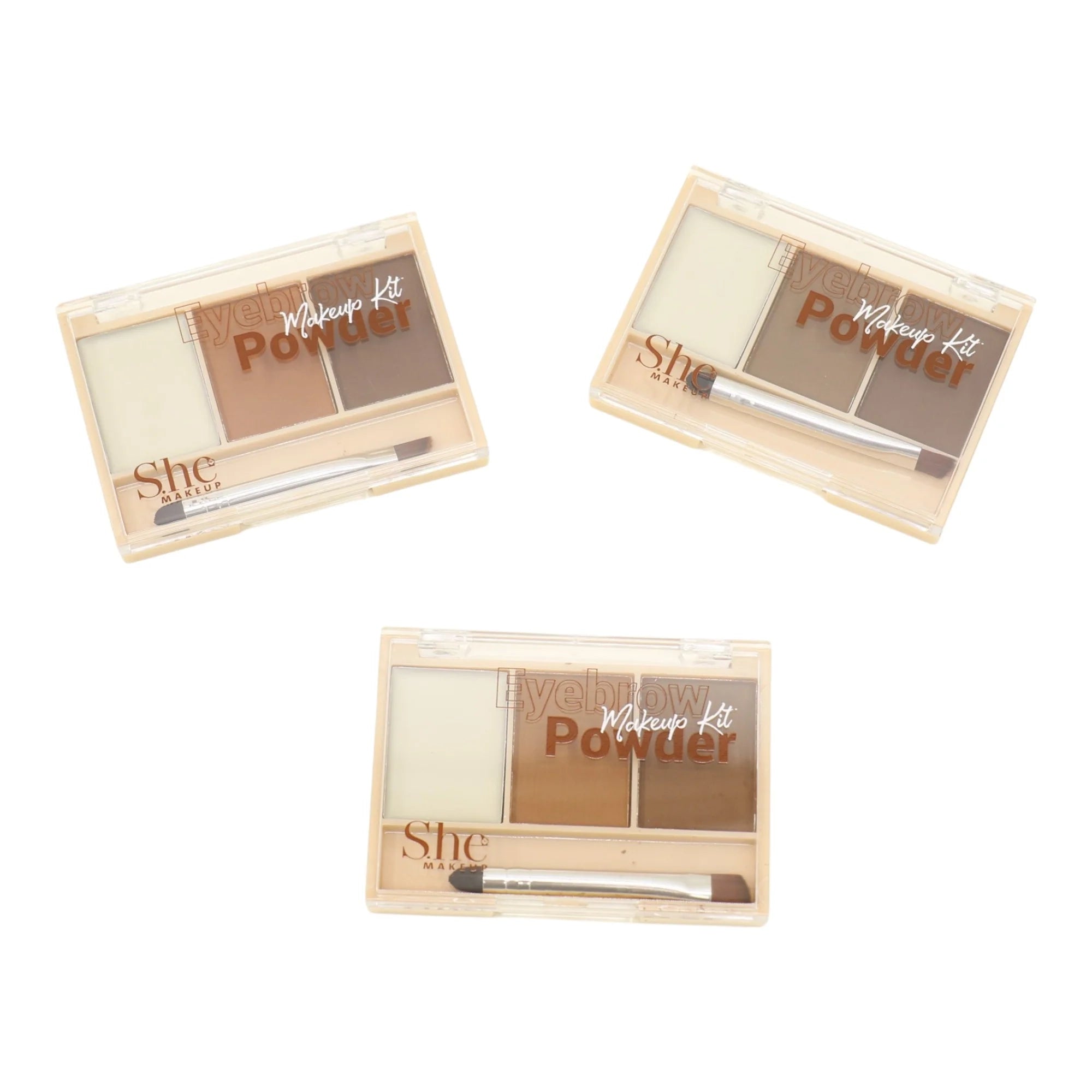 S.he Makeup Eyebrow Powders Makeup Kit Display Box | 3-Shade