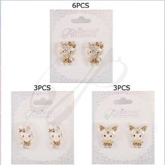 Kawaii Krew: Glitter Leopard Cat Stud Earrings