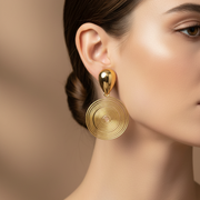 Gold and Silver Spiral Drop Earrings – 5.5cm Metallic Swirl Statement Dangle Earrings for Women, Princess Accessories (12-Piece Pack) (EF-2012GS)