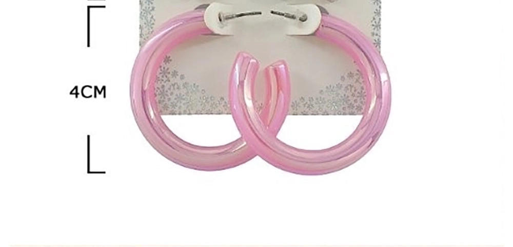 Starfish Stud and Colorful Acrylic Hoop Earring Set – Cute Summer Beach Jewelry Pack for Women and Teens, Y2K Style Pastel Resin Hoops (EF-6019P)