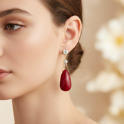 Elegant 6.2cm Rhinestone Tear Drop Dangle Earrings - Vintage Style Statement Drop Earrings for Women (EF-6028S)