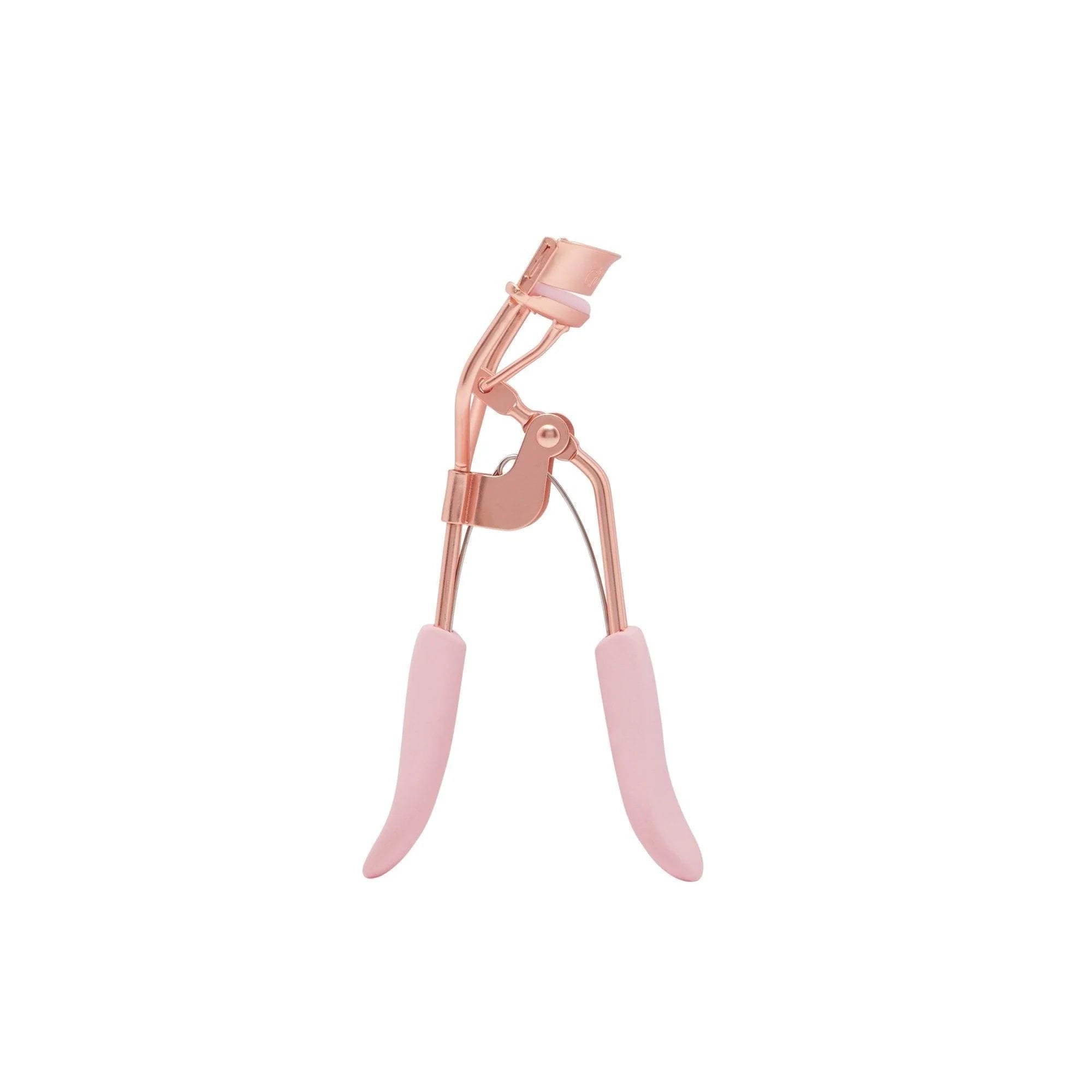 Beauty Creations Rose Gold Eyelash Curler with Soft Pink Comfort Grips & Silicone Pad