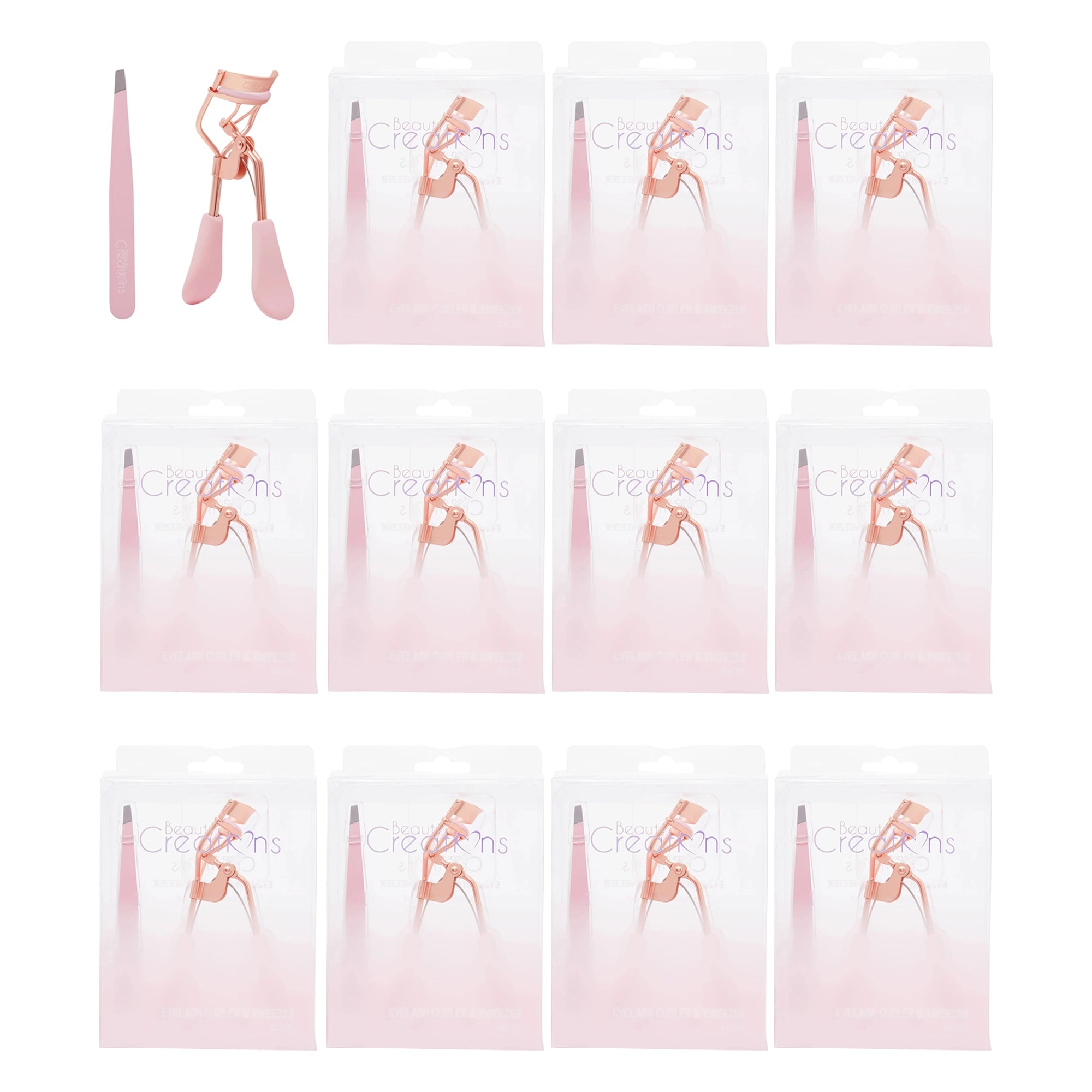 Beauty Creations Eyelash Curler & Tweezer (12pk)
