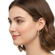 Timeless Texture Meets Luminous Pearls! 2.8cm Pearl Embellished Link Hoops