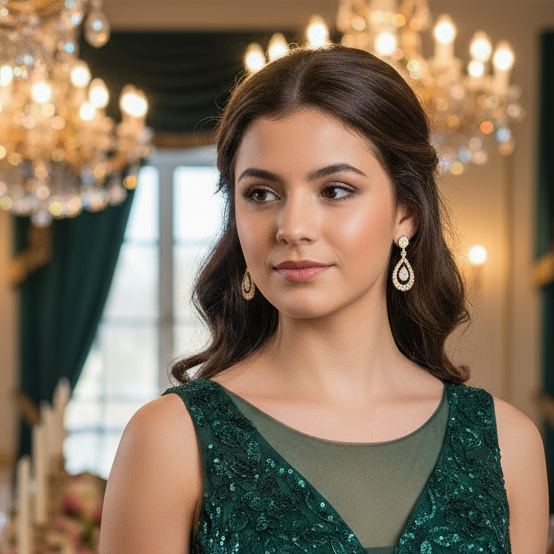 Elegant Teardrop Earrings – Crystal Drop Earrings for Women