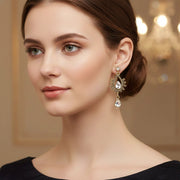 5.6cm Pave Crystal Chandelier Clip-On Earrings
