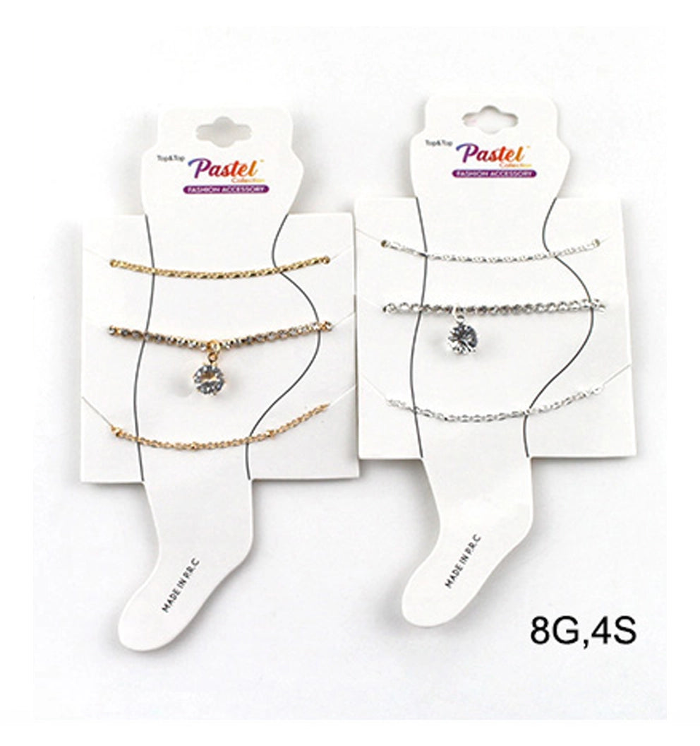 Dazzling Anklets: Gold & Silver Tone Fashion Accessory Sets