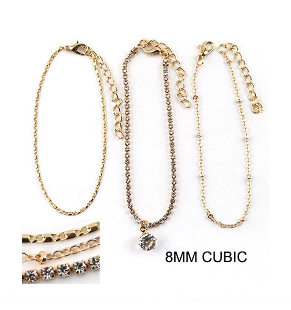 Dazzling Anklets: Gold & Silver Tone Fashion Accessory Sets