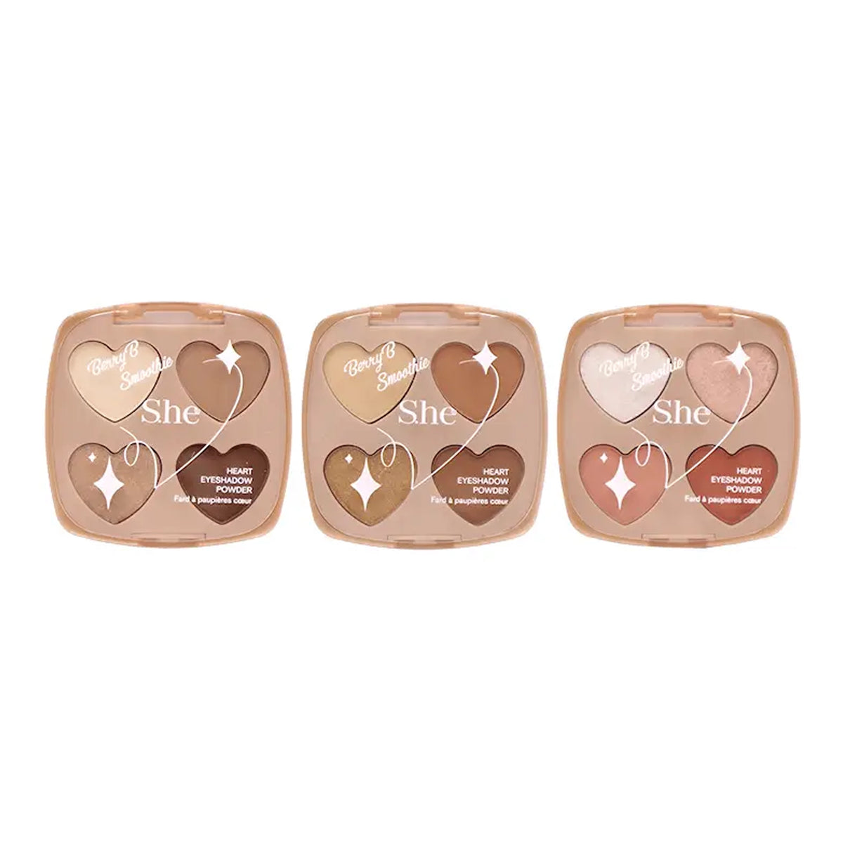 S.he Makeup Berry B Smoothie Heart Eyeshadow Powder Display Set