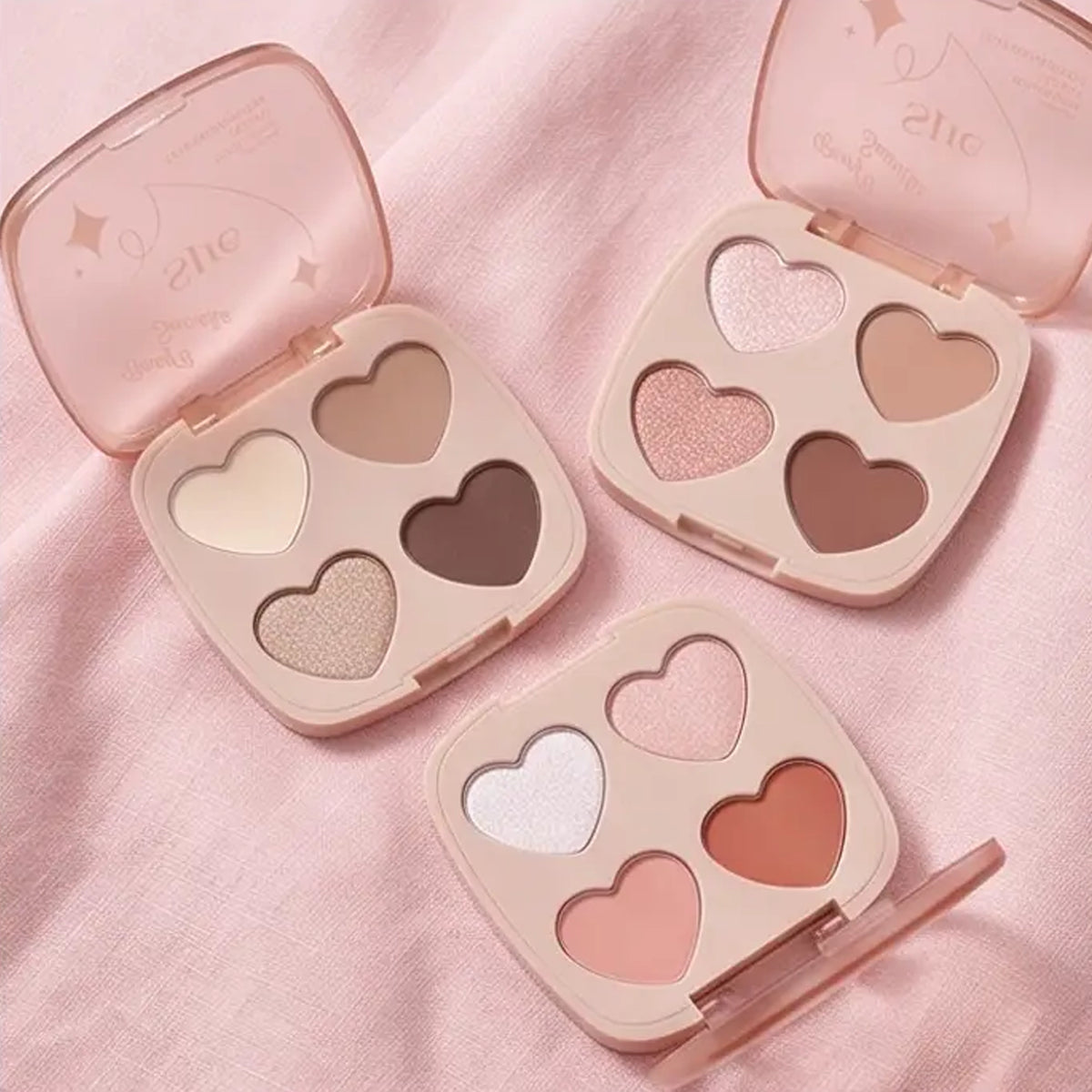 S.he Makeup Berry B Smoothie Heart Eyeshadow Powder Display Set