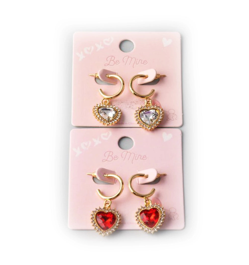 Dazzling Heart Drop Earrings