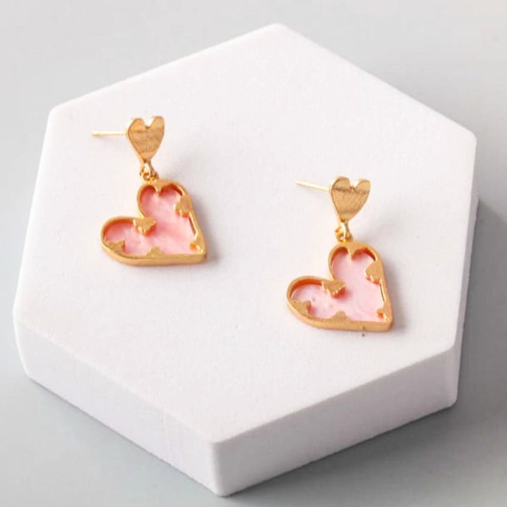 Aesthetic Sweetheart Drop Earrings - Valentine's Day Jewelry