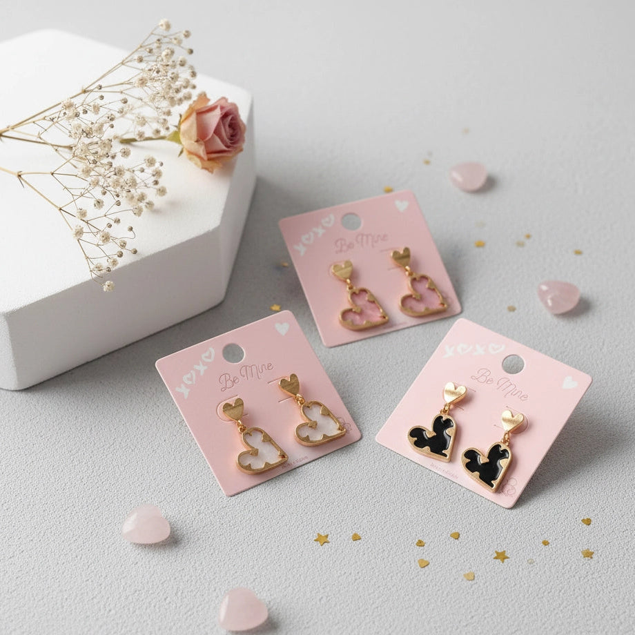 Aesthetic Sweetheart Drop Earrings - Valentine's Day Jewelry