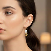 Dainty Heart Drop Earrings - Cubic Zirconia & Gold-Tone Finish