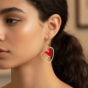 Two-Tone Heart Hoop Earring Set - "Be Mine" Collection