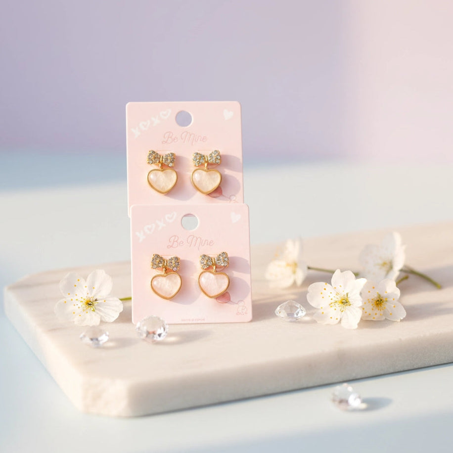 Sweetheart Bow Stud Earrings