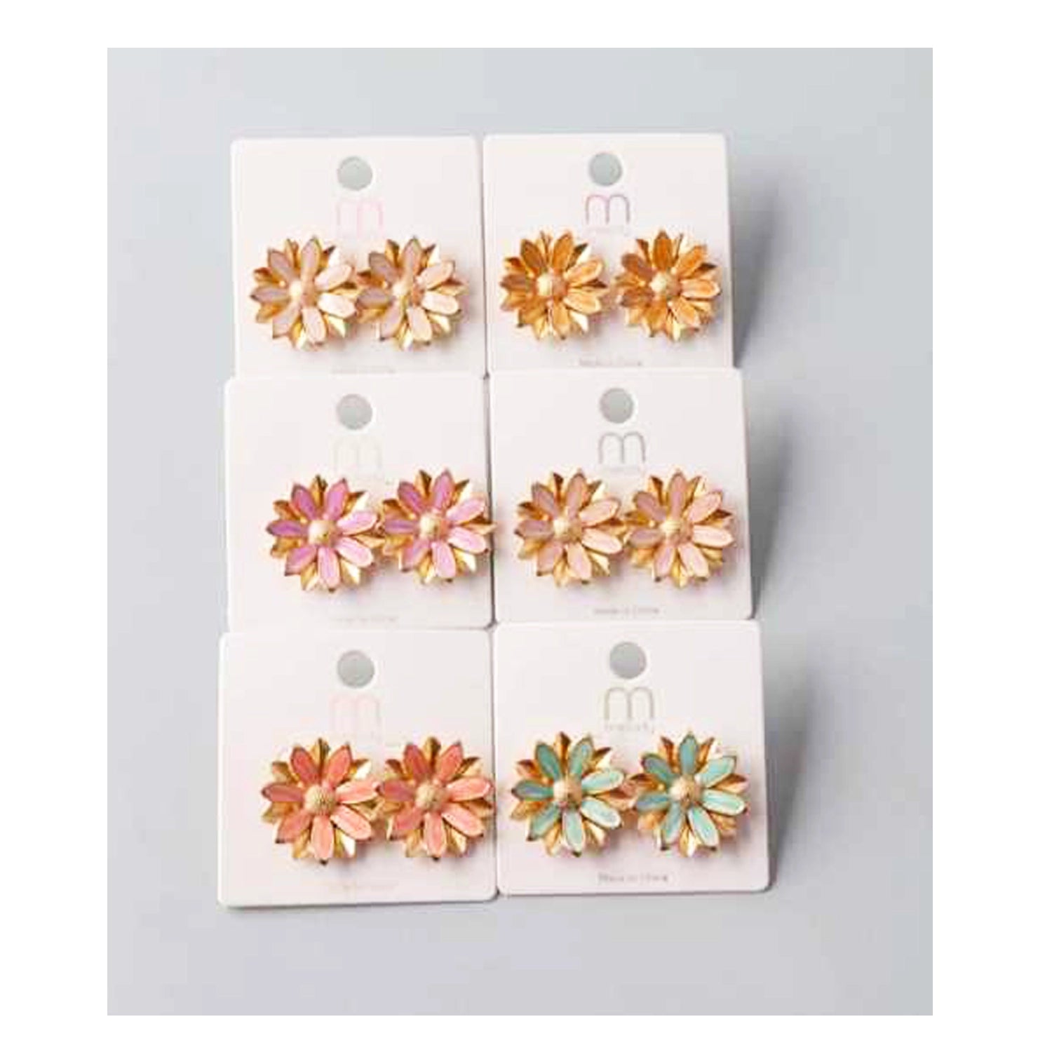 Vintage-Inspired Mum Flower Enamel Stud Earrings – Floral Boho Jewelry (ER39530)