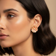 Vintage-Inspired Mum Flower Enamel Stud Earrings – Floral Boho Jewelry (ER39530)