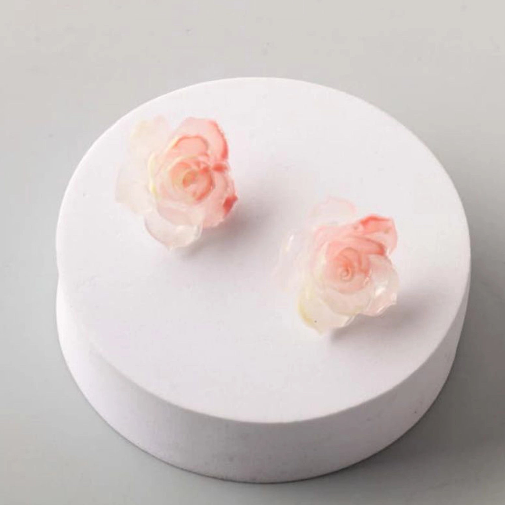 Elegant Spray Pearlized Rose Stud Earrings - Set of 4 Shimmering Floral Styles (ER39992)