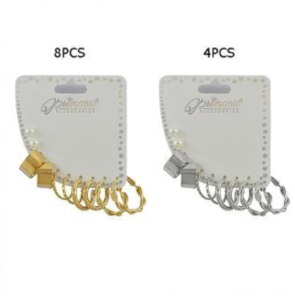 8-Piece Mixed Earring Set - Gold & Silver Hoop and Stud Multipack (ERH-3281GS)
