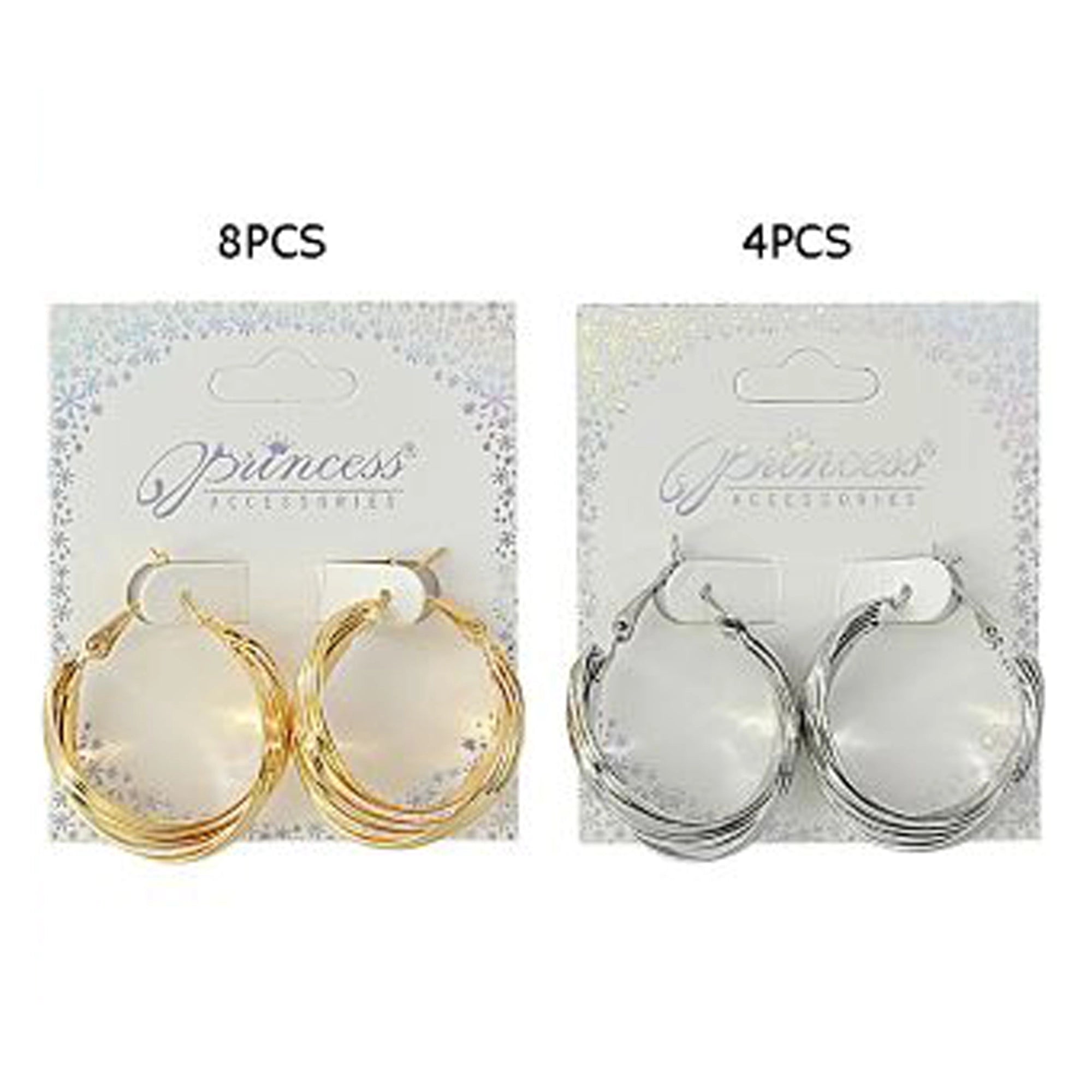 Twisted Multi-Strand Hoop Earrings - 3.5cm High-Polish Fashion Jewelry (ERH-5143GS)