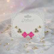 Floral Rhinestone Earring Set (3 Pairs) (ERM-3292K)